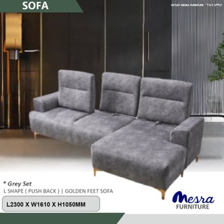 Mesra 3 Seater Fabric Sofa Free Stool / L Sofa Designer / Sofa Murah / L Shape Sofa / Sofa Push Back /L sofa push back