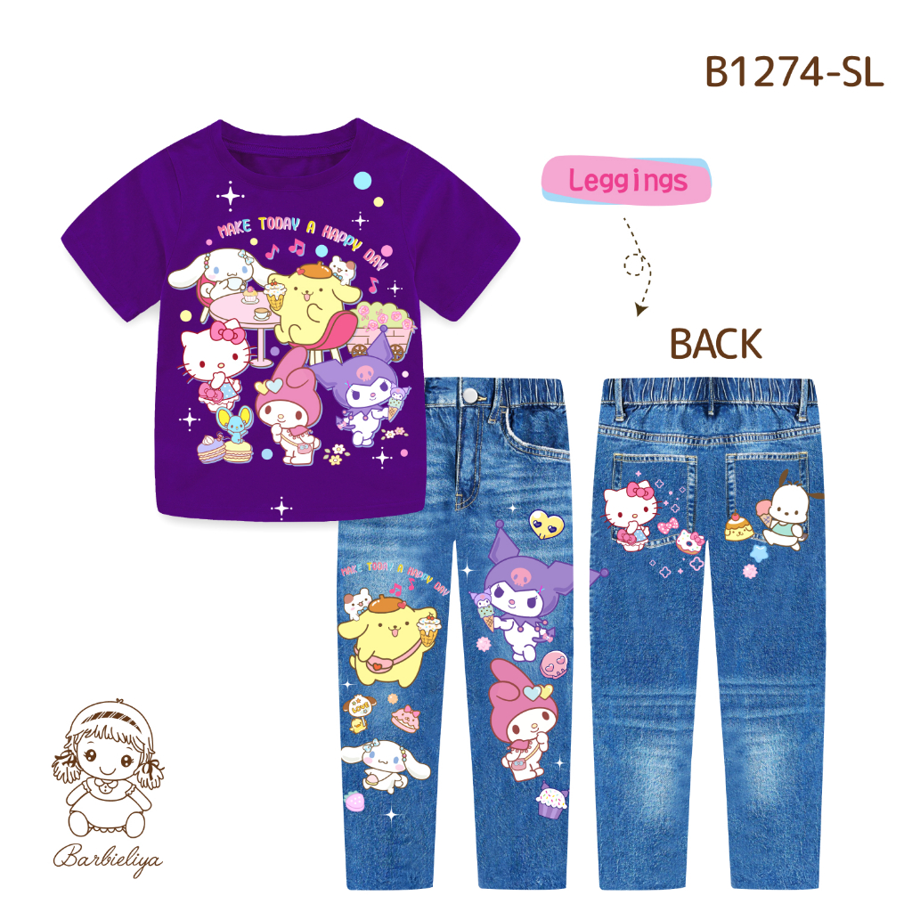 Barbieliya B1274SL Sanrio Family Girl Set (พิมพ์ลายปลอม) 9/11y