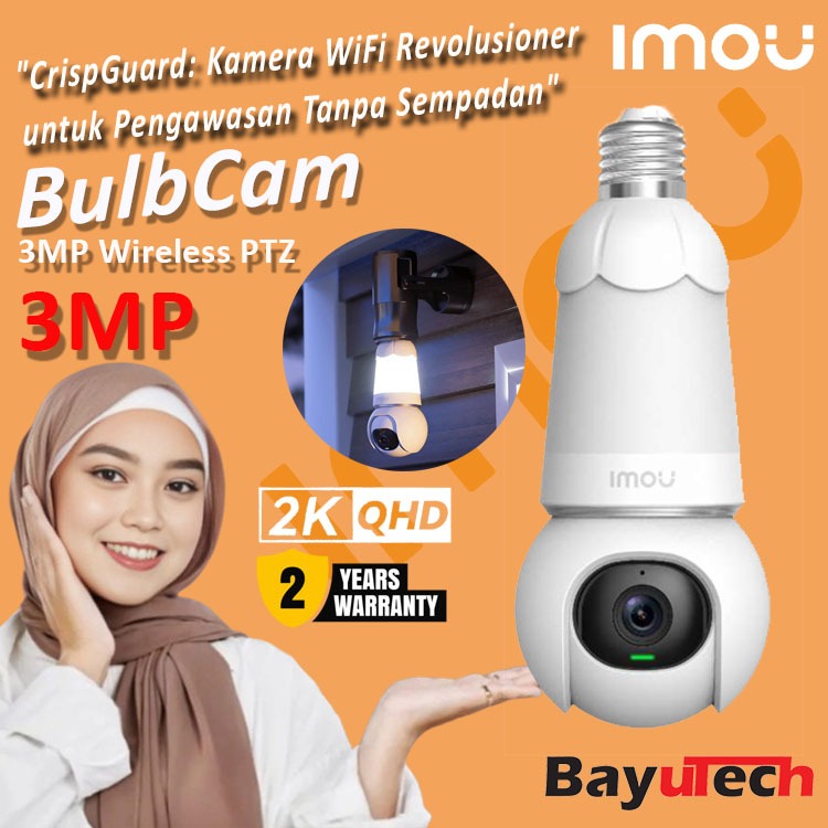 Imou PTZ หลอดไฟ Cam หลอดไฟกล้อง 3MP 2K 360 เปลี่ยนสี Night Vision Wifi กล้องวงจรปิด E27 Connector Humen Detction Alarm