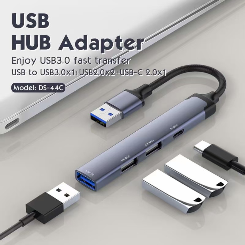 ใหม่ LDNIO 4 in 1 USB-C HUB USB 3.0 5GBPS MODEL-DS-44C USB-C TO USB 3.0 x1 + +USB 2.0 x2 +USB-C 2.0 