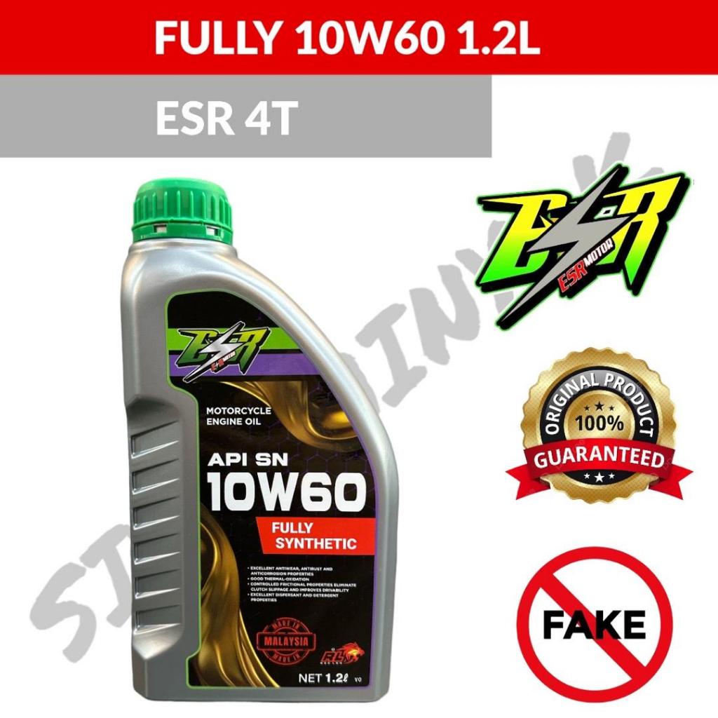 ESR 4T FULLY 10W60 1.2LITER ENGINE OIL MOTORCYCLE MINY HITAM MOTOSIKAL FULLY SYNTHETIC 1.2L YAMAHA ก