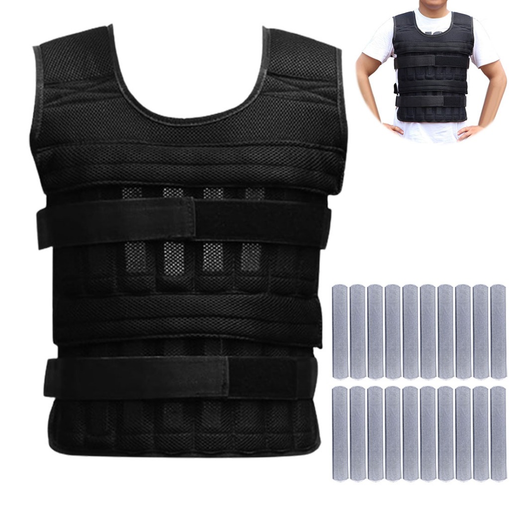 5KG, 10KG,15KG Fitness Weighted Vest, ﻿Adjustable Weighted Jacket, Running Weight Vest (Steel Plate 