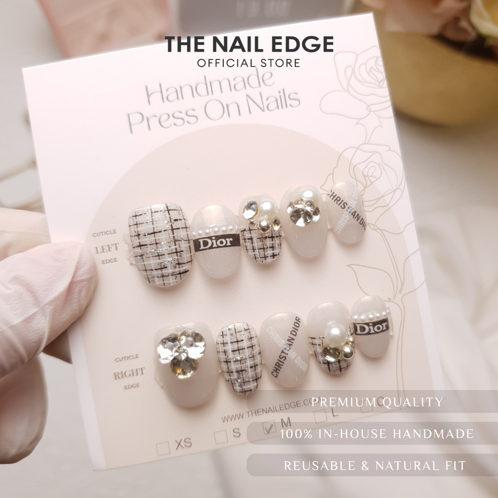 TheNailEdge Premium Handmade Press-On Nails - Dior Prints V018