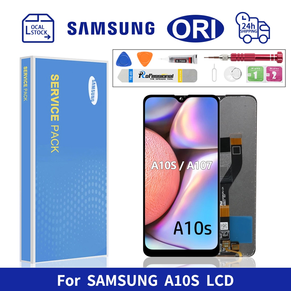 LCD สําหรับ SAMSUNG A10S A107 หน้าจอ LCD หน้าจอสัมผัสการแก้ไขหน้าจอพร้อมกรอบ