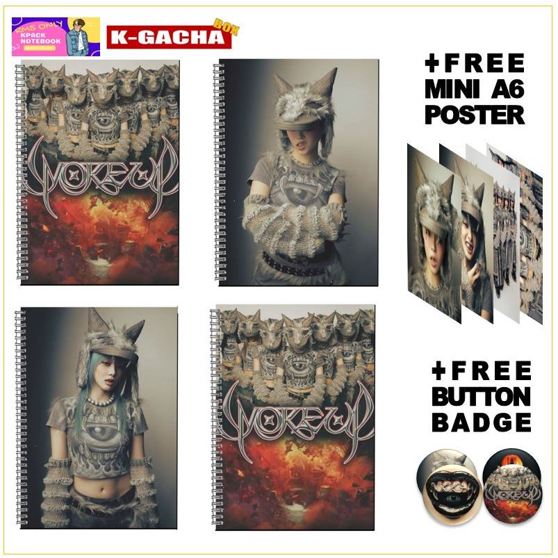 [XG] NOTEBOOK XG WOKE UP HINATA COCONA SET FANKIT KPOP BUTTON BADGE POSTER