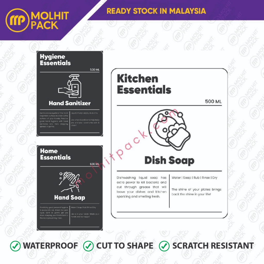 Minimalist Aesthetic Soap Label Sticker Toileteries Kitchen Sticker Home Sticker Hygine Essential