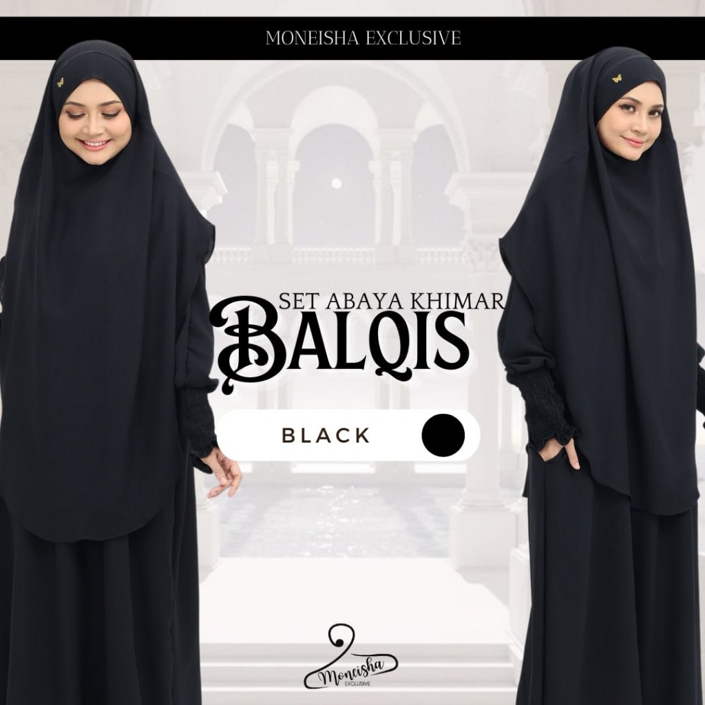Balqis ชุด ABAYA KHIMAR UMRAH และ HAJJ TRAVEL KAIN CEY CREPE IRONLESS & PERCUMA KHIMAR TALI