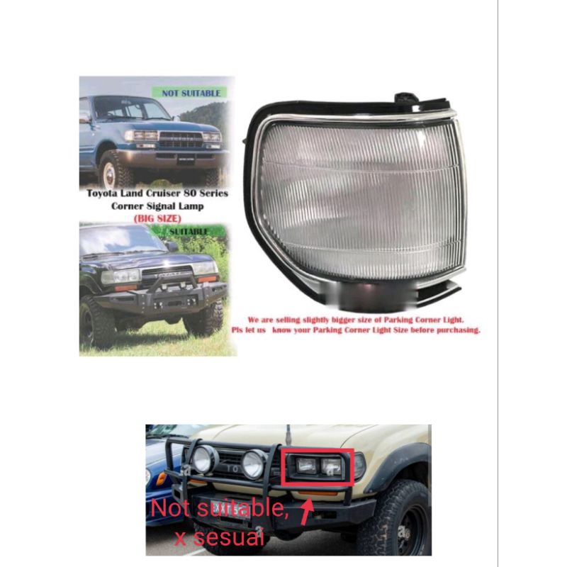 ซ้าย/ขวา Toyota Land Cruiser 80series FJ80 LC80 HJ80 BJ80 HZJ80 HDJ80 CHROME มุมสัญญาณโคมไฟสัญญาณ La
