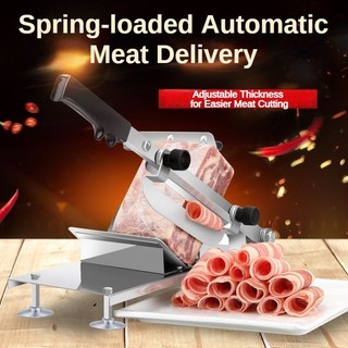 Stainless Steel Adjustable Manual Meat Slicer Cutter Frozen Meat Beef Mutton Roll Bacon For Hot Pot Steamboat Salami