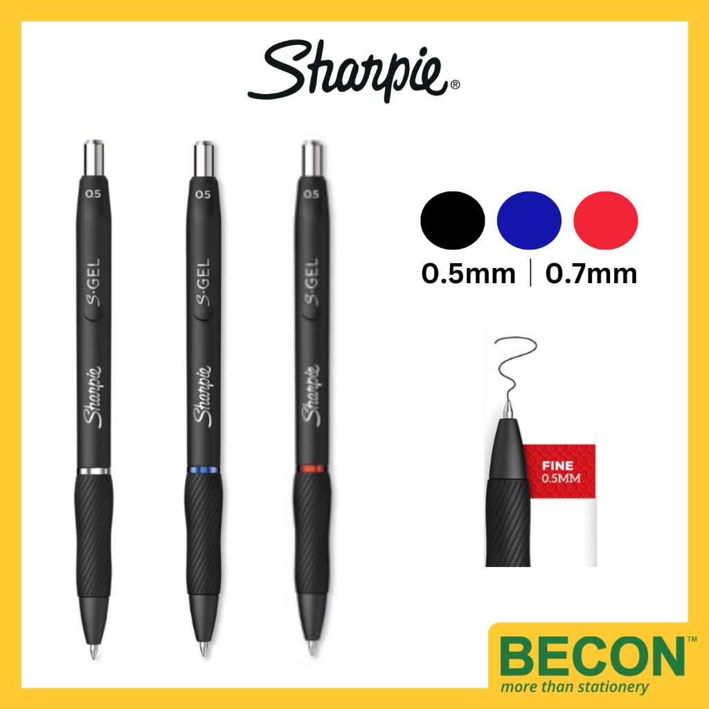 Sharpie S-Gel Pen RT 0.5mm 0.7mm สีดํา น้ําเงิน แดง