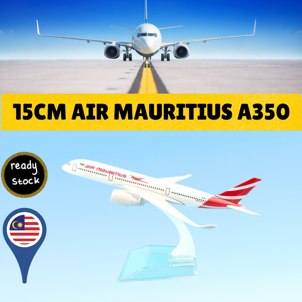 🍀🅔&🅔🍀Air Mauritius A350 Cargo Passenger Aeroplane Diecast Model 15cm