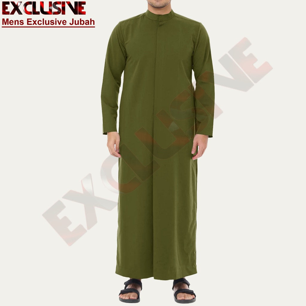 Robe สําหรับผู้ชายเสื้อผ้ามุสลิม Jubah Lelaki ยืนปกสไตล์ / Jubah Lengan Panjang / มาใหม่ล่าสุด Jubah