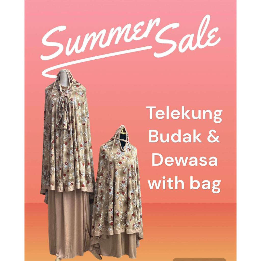 ฟรีกระเป๋ามาใหม่ telekung bunga-viscose telekung kanak-kids & Adult telekung