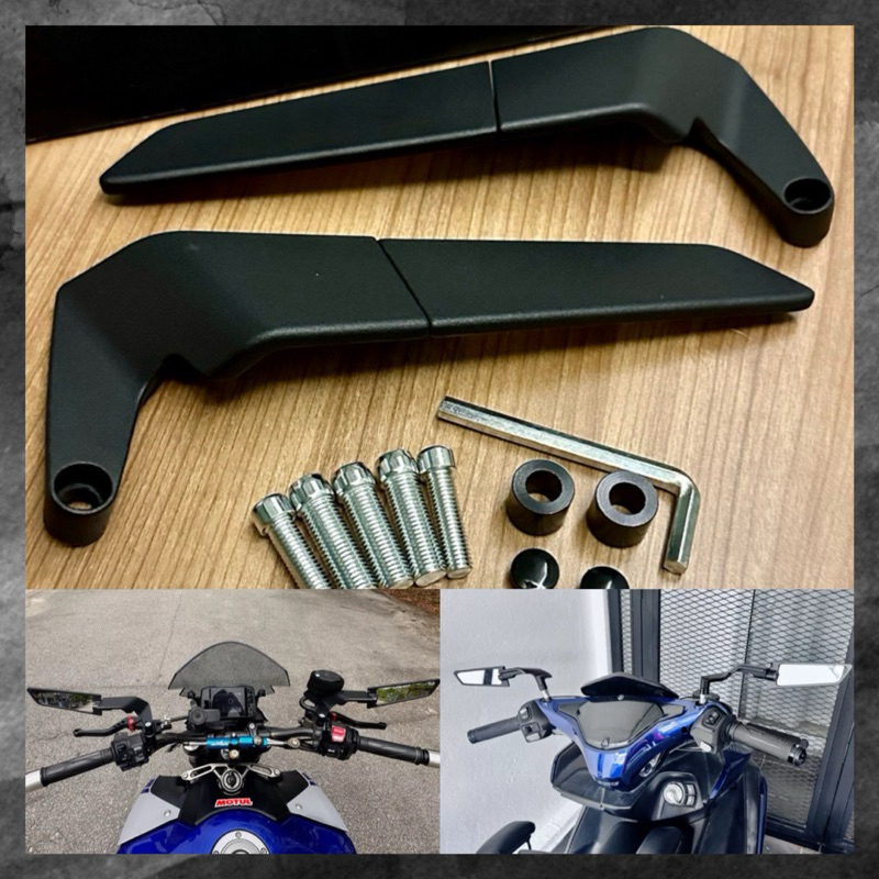 กระจกมองข้าง WINGLET YAMAHA HONDA SUZUKI SYM BENNELI Y15 LC Y16 ADV NVX NMAX MT07 MT09 WINGLET MIRRO