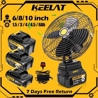 KEELAT 6/8/10 in Lithium Battery Fan Tent Traval Car Fans Metal Mini Fan Outdoor Desktop Cooling Fans Kipas Bateri Fan