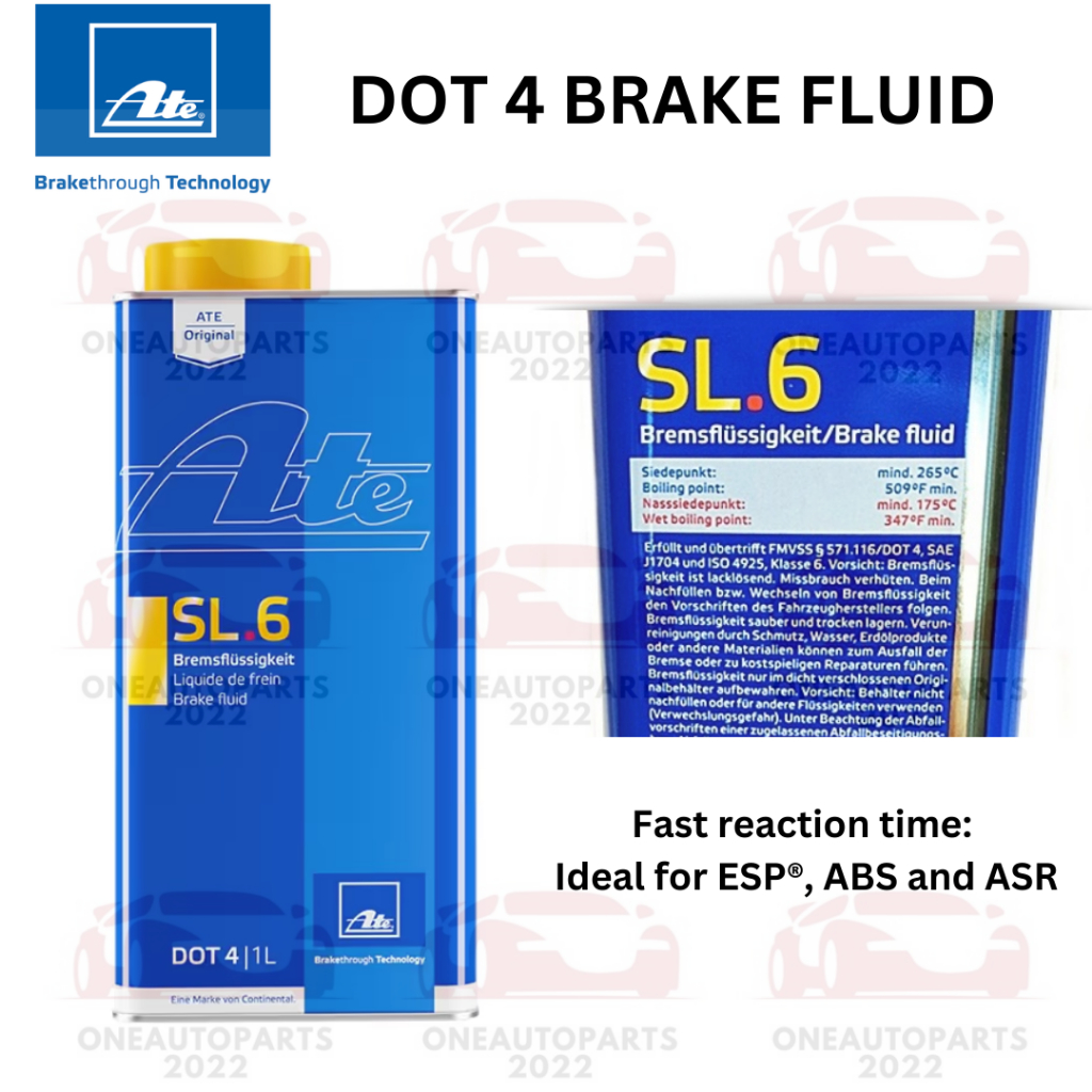 ATE SL.6 SL 6 GERMANY PREMIUM LOW VISCOSITY DOT 4 น้ํามันเบรค 1LITER