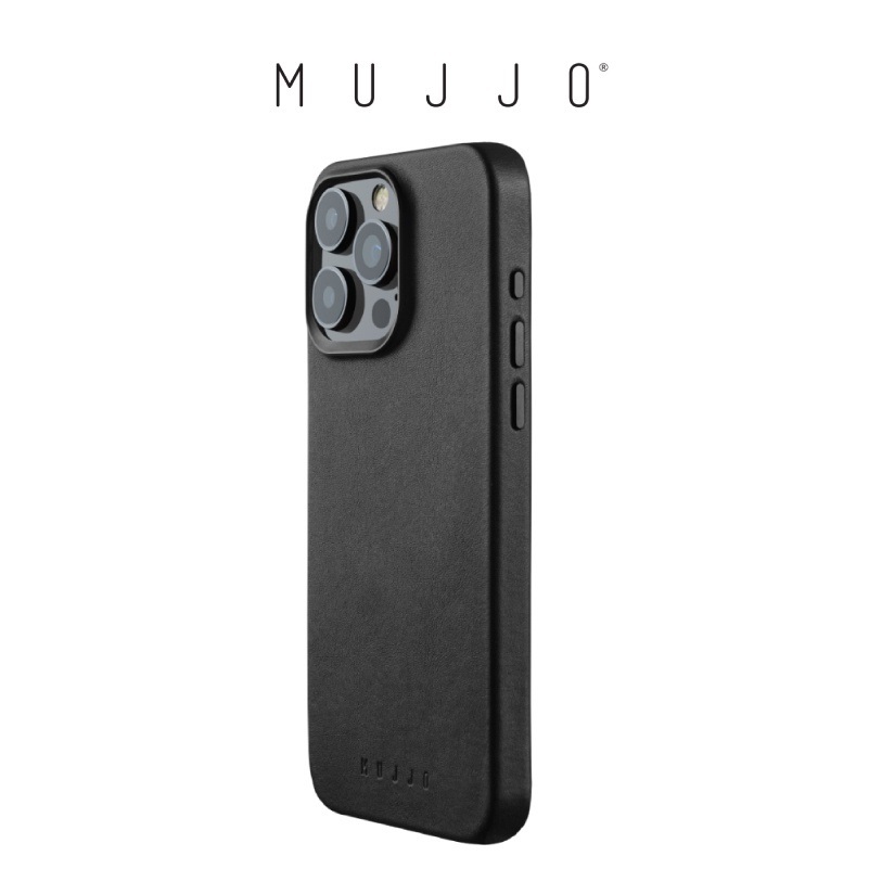 Mujjo Full Leather Phone Case Cover Casing iPhone 15 / 15 Plus / 15 Pro / 15 Pro Max Black