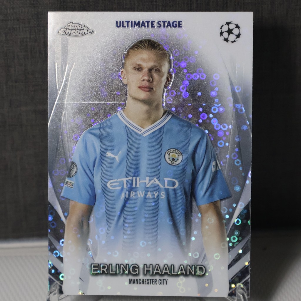 Topps Chrome Erling Haaland Ultimate Stage Man City Football Card Kad Bola Sepak