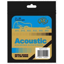 SX SZSTA1CL ACOUSTIC 80/20 BRONZE GUITAR STRING SET CUSTOM LIGHT 011-052SX SZSTA1CL ACOUSTIC 80/20 B