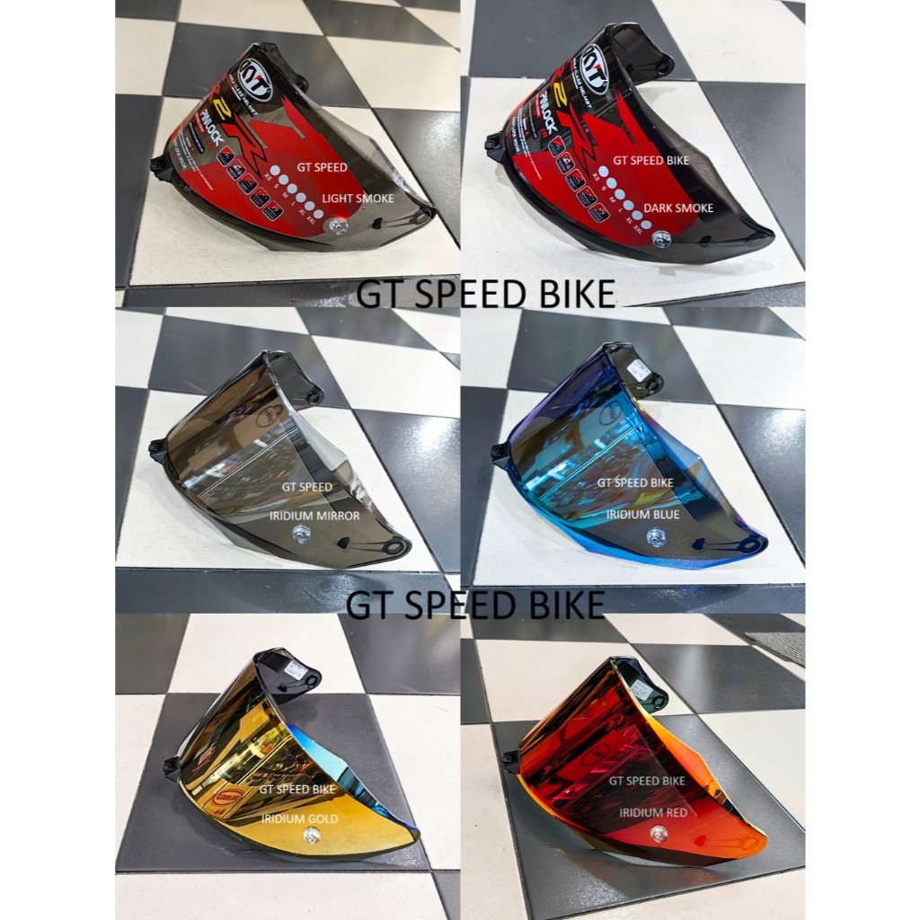 Kyt R2R PRO HELMET VISOR LIGHT SMOKE DARK SMOKE IRIDIUM MIRROR RED GOLD BLUE พร้อม PIN LOCK HOLE