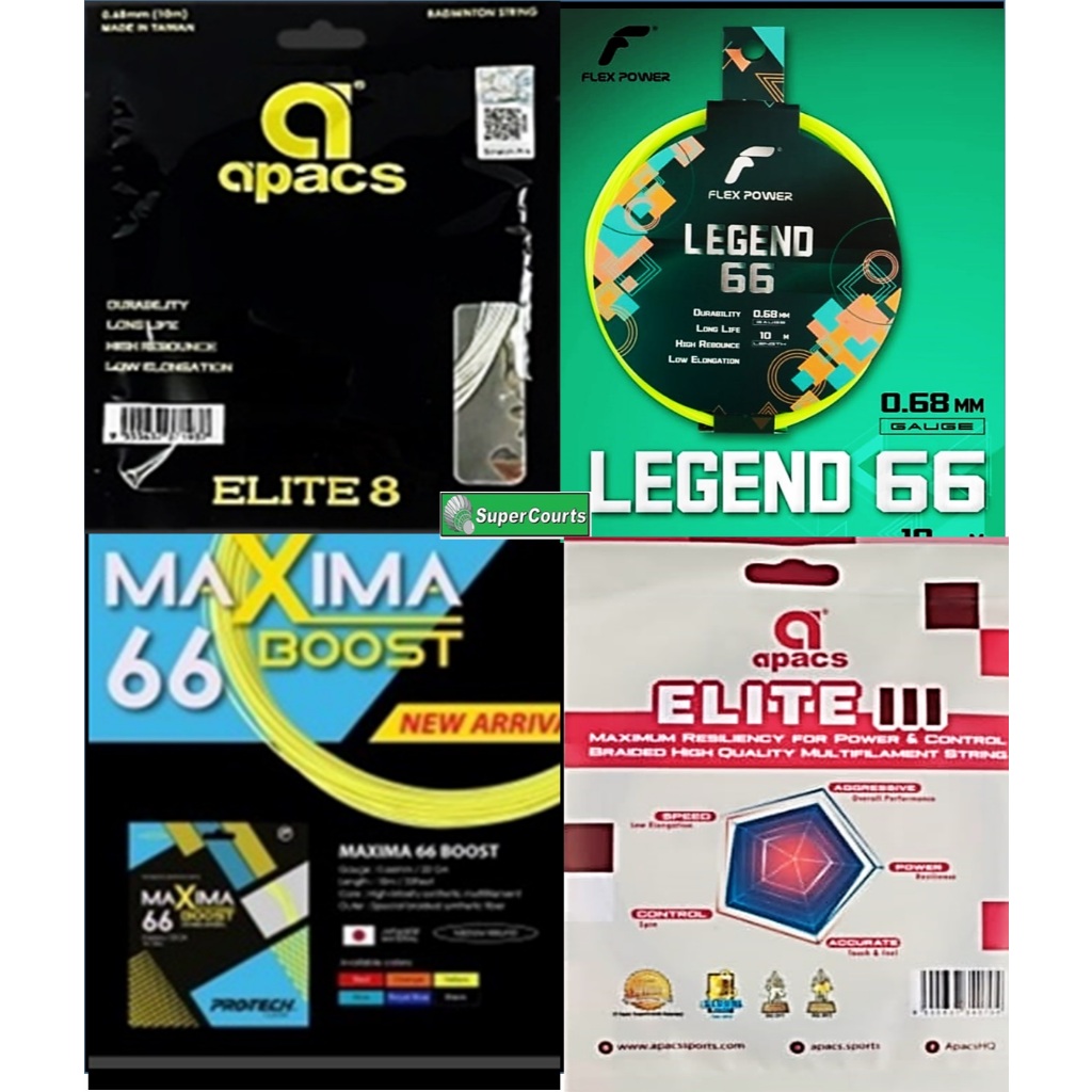 Apacs Elite/Flex Power Legend 66/Protech Maxima Badminton String - (1 ชิ้น)
