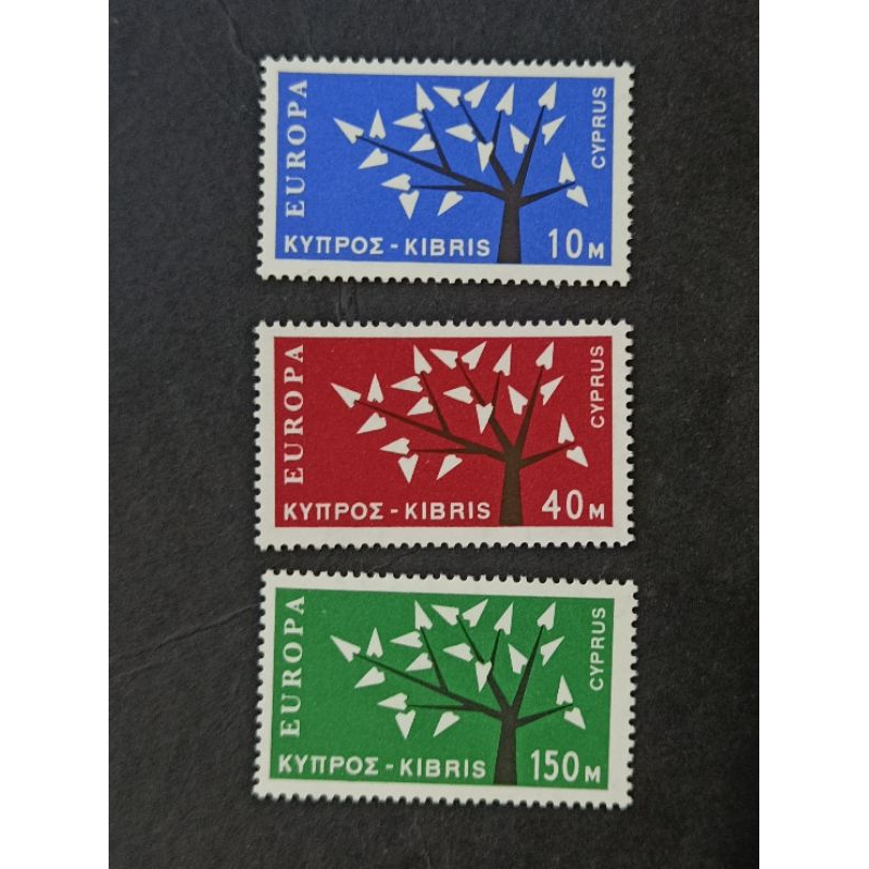 ES02 แสตมป์ Cyprus 1962 Europa Cept ครบชุด 3v VF MNH
