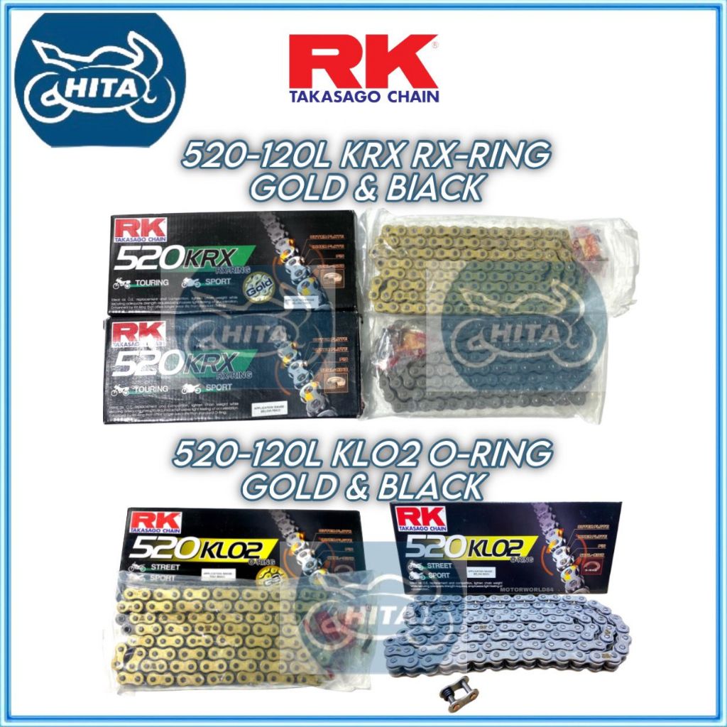 520 KRX KLO ORING RK *GOLD* CHAIN 120L