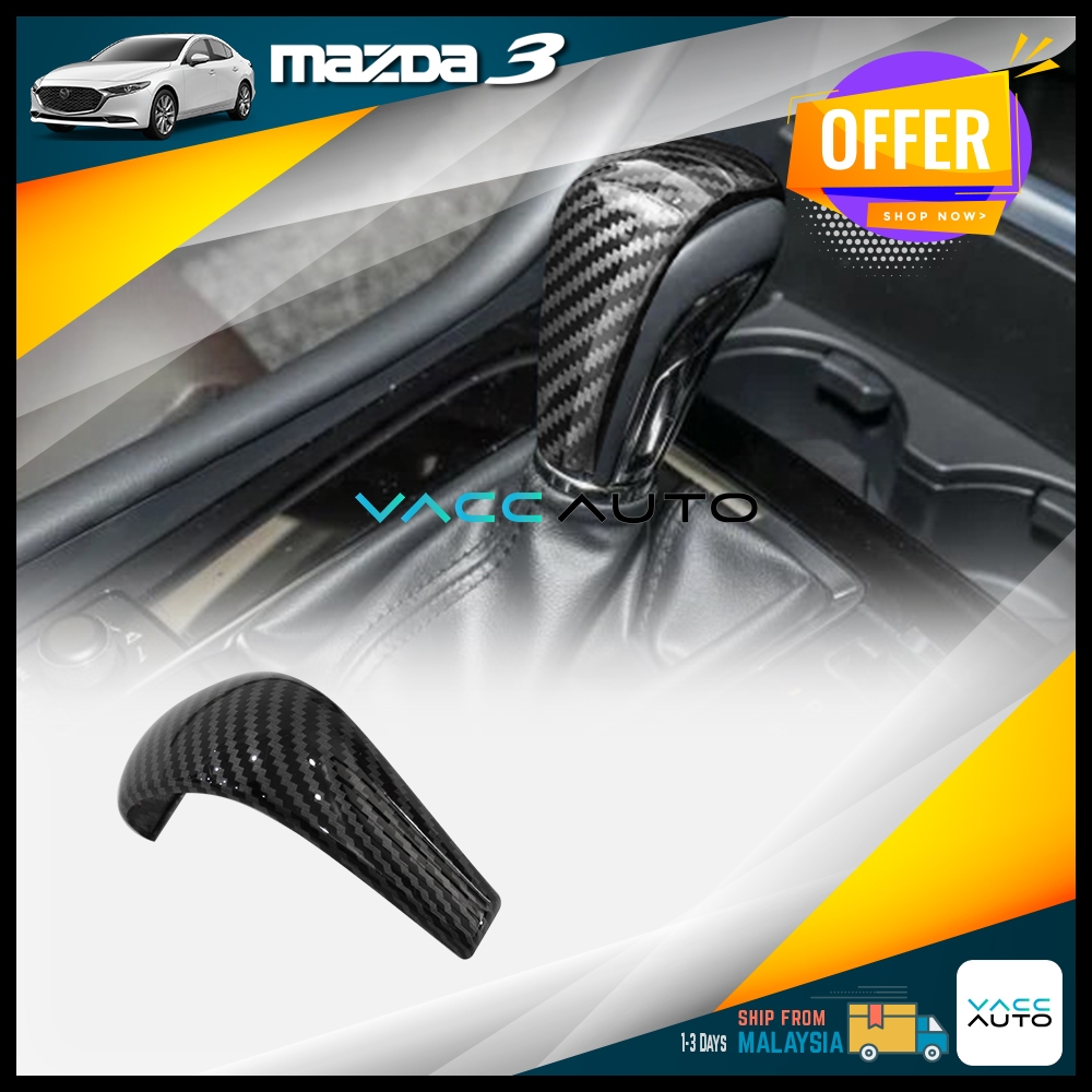Mazda 3 BP หัวเกียร์คาร์บอนฝาครอบเกียร์คันเกียร์ฝาครอบชุด MAZDA 3 BP 2019 - 2027 อุปกรณ์เสริม Vacc