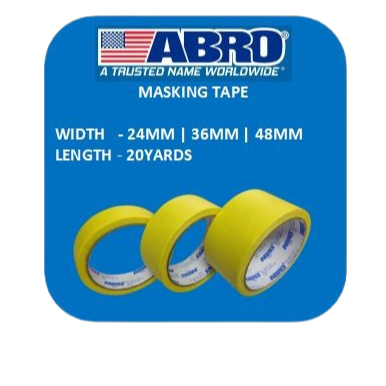 ABRO เทปมาส์กคุณภาพสูง 24 มม. | 36มม | 48MM X 20YARDS - 1 ชิ้น