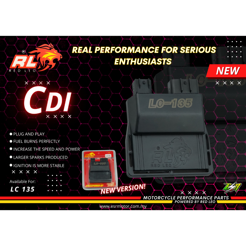 RED LEO SUPER RACING CDI สําหรับ YAMAHA LC 135 125ZR EX5 DAN WAVE100 PNP