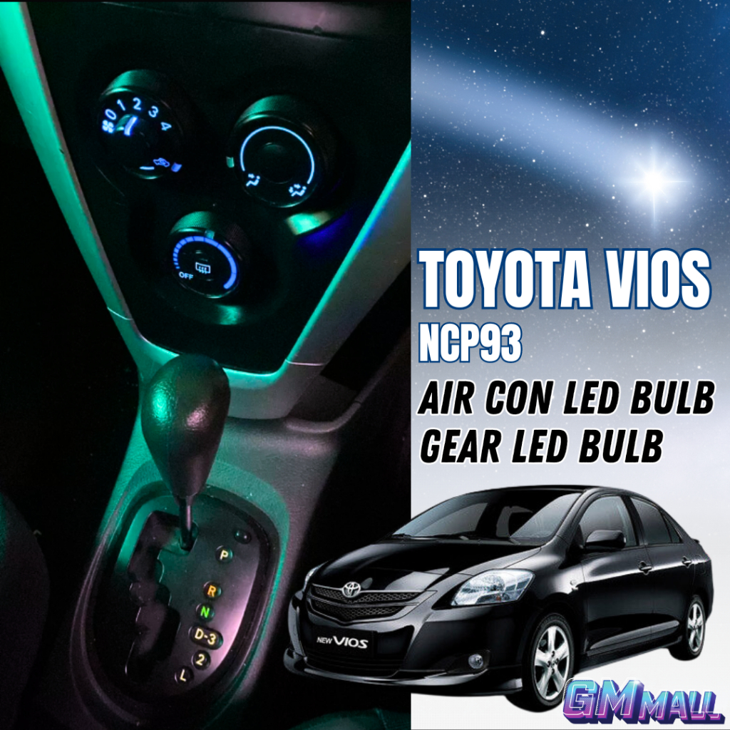 Toyota vios 2007-2012 Aircond gear หลอดไฟ LED Mentol Lampu แอร์คอนเกียร์ kereta vios ncp93 dugong