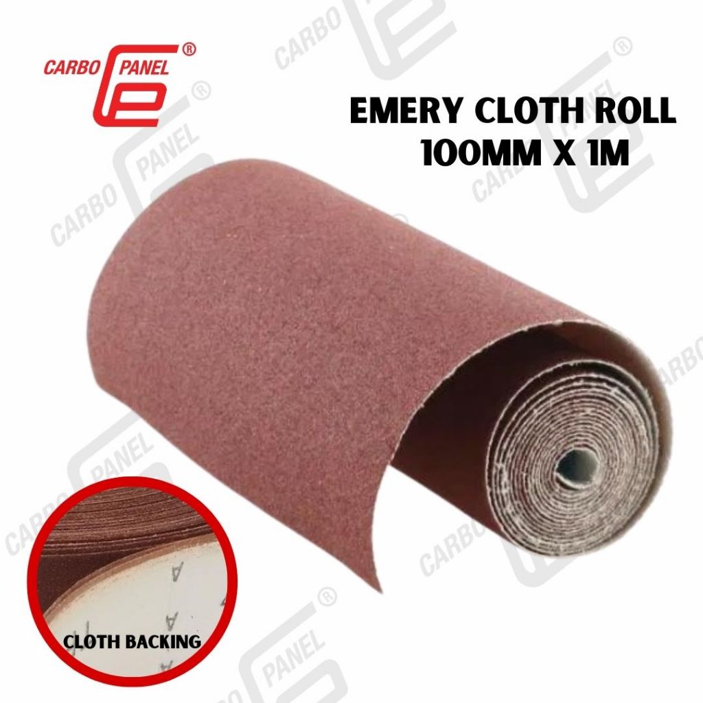 CARBO PANEL 100mm x 1m ม้วนผ้า - ม้วนขัด Kertas Pasir ชนิดอ่อนเหมาะสําหรับไม้จบ