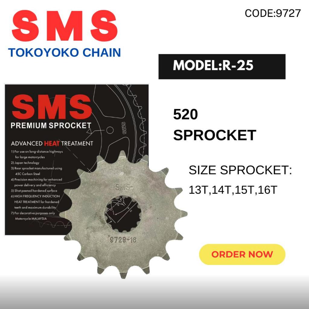YAMAHA R-25 / R25 SMS Sprocket 520 X 16T (ด้านหน้า) YB12A YTX9A YTZ5 YB5L DID RKM RK MOTUL