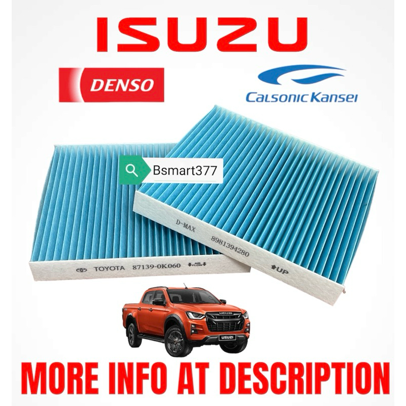กรองห้องโดยสาร Isuzu dmax rg01 1.9L 3.0L X-TERRAIN (2021-2024) ระบบ denso/ระบบ calsonic air-cond fil