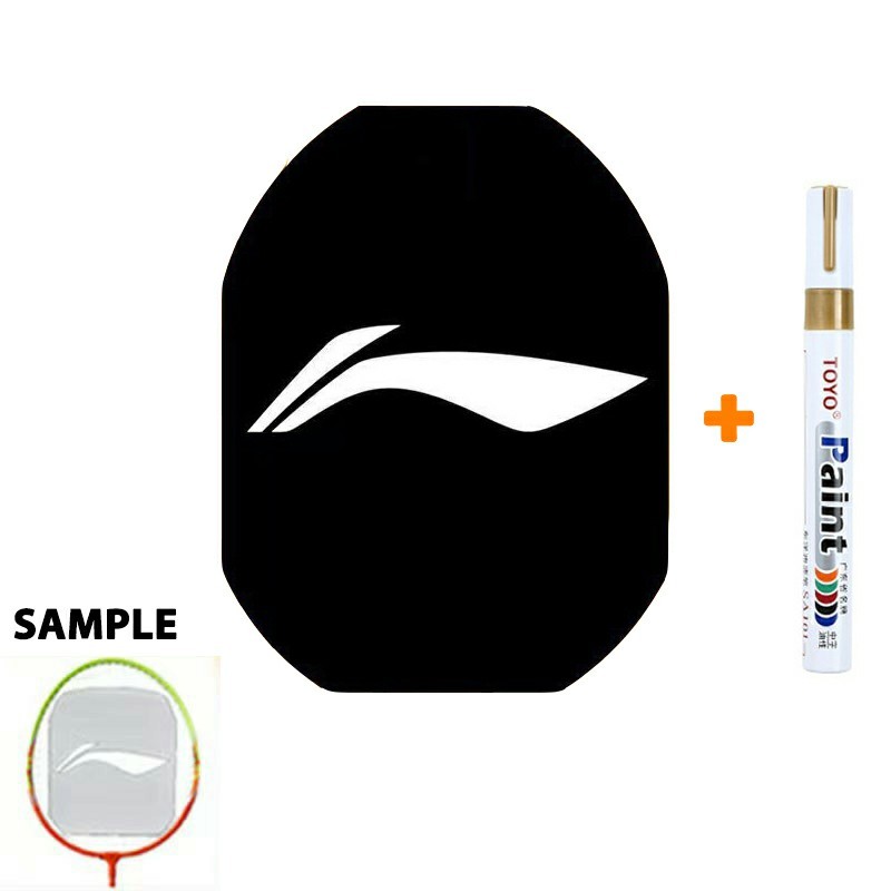 ไม้แบดมินตัน Li-Ning LOGO Card Tennis Mark Stencil Board String Logo + 1x GOLD Marker ปากกา