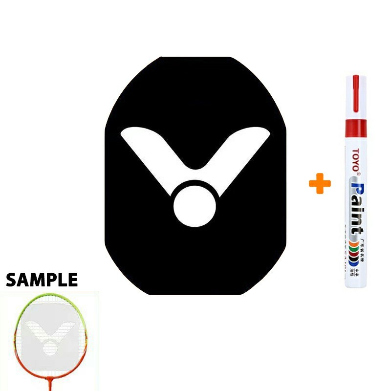 ไม้แบดมินตัน VICTOR LOGO Card Tennis Mark Stencil Board String Logo + 1x RED Marker Pen
