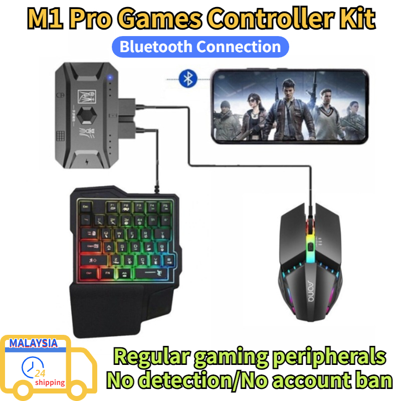Mobile Controller Gaming Keyboard Mouse Converter PUBG Mobile Controller Gamepad Bluetooth 5.0 for A