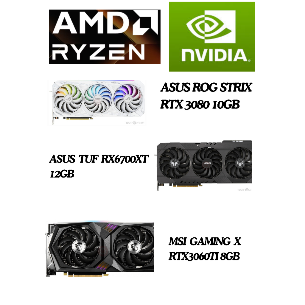 ** Gpu มือสอง ** AMD RTX RX5700XT RX5600XT GTX1660SUPER RX6600XT RTX3060/Ti RTX3070RTX2060S/RTX2060/