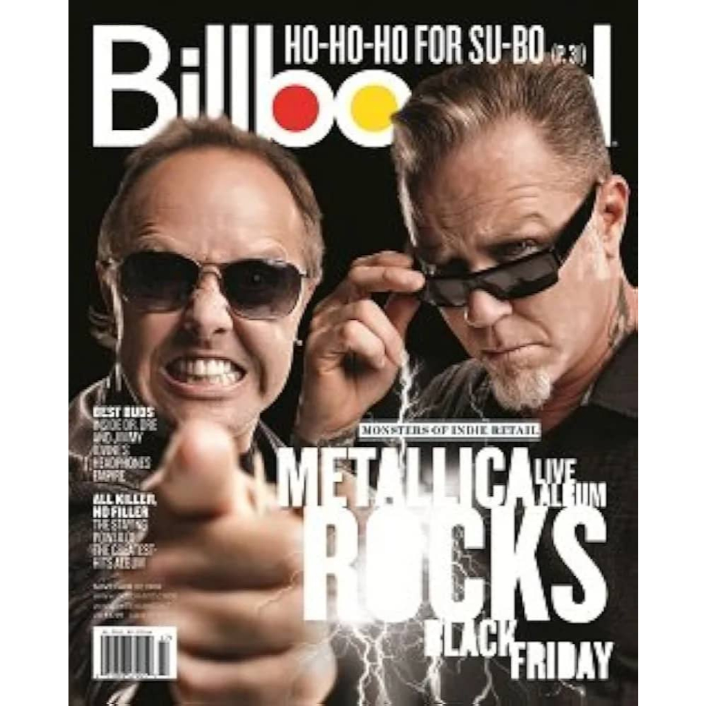BILLBOARD MAGAZINE: (ฉบับหลัง) METALLICA - LIVE ALBUM ROCK BLACK FRIDAY ISSUE NOVEMBER 27, 2010 BON 