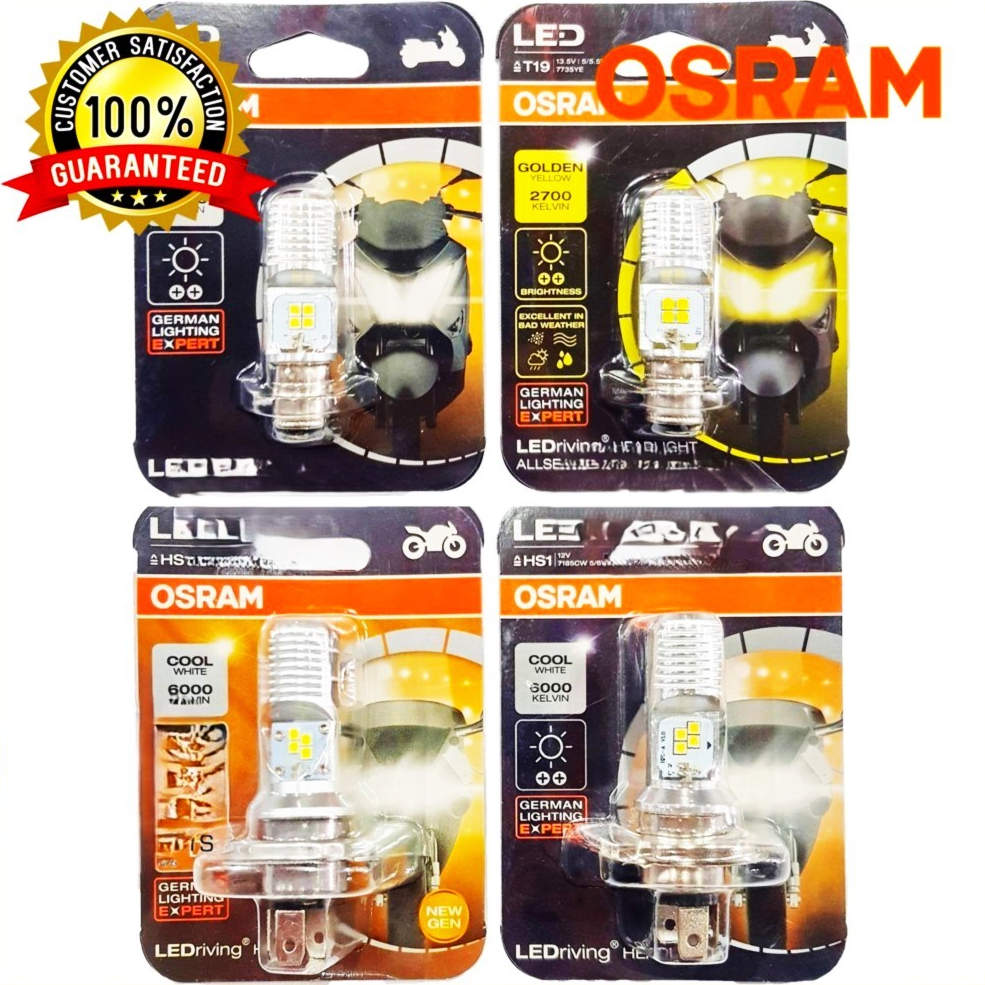 OSRAM หลอดไฟ LED T19 KAPZAI EX5 / HS1 H4 3 PIN FZ150i 6000K COOL WHITE WARM WHITE (HARGA BENGEL)