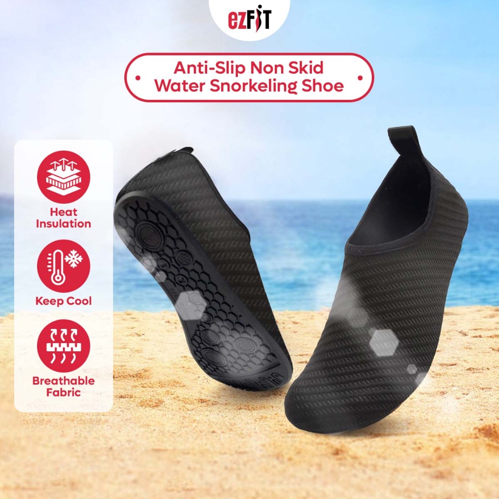 EzFit Anti-Slip Non-Skid Water ดําน้ําดูปะการังรองเท้า Soft Beach รองเท้าว่ายน้ํา Aqua ฐานหนา 游鞋