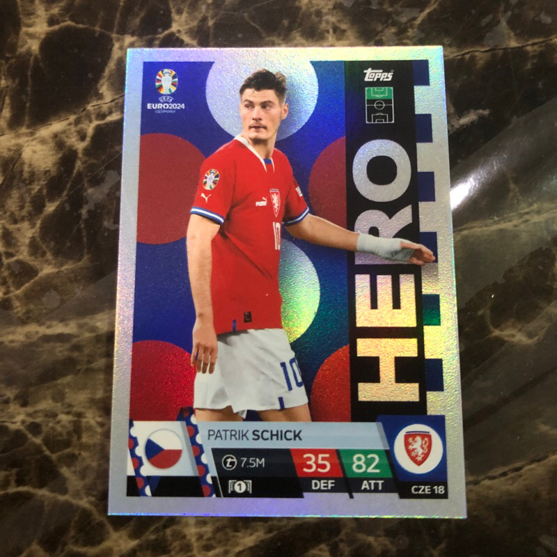 Topps Euro Championship Germany 2024 การ์ดสะสม CZE 18 - Patrik Schick