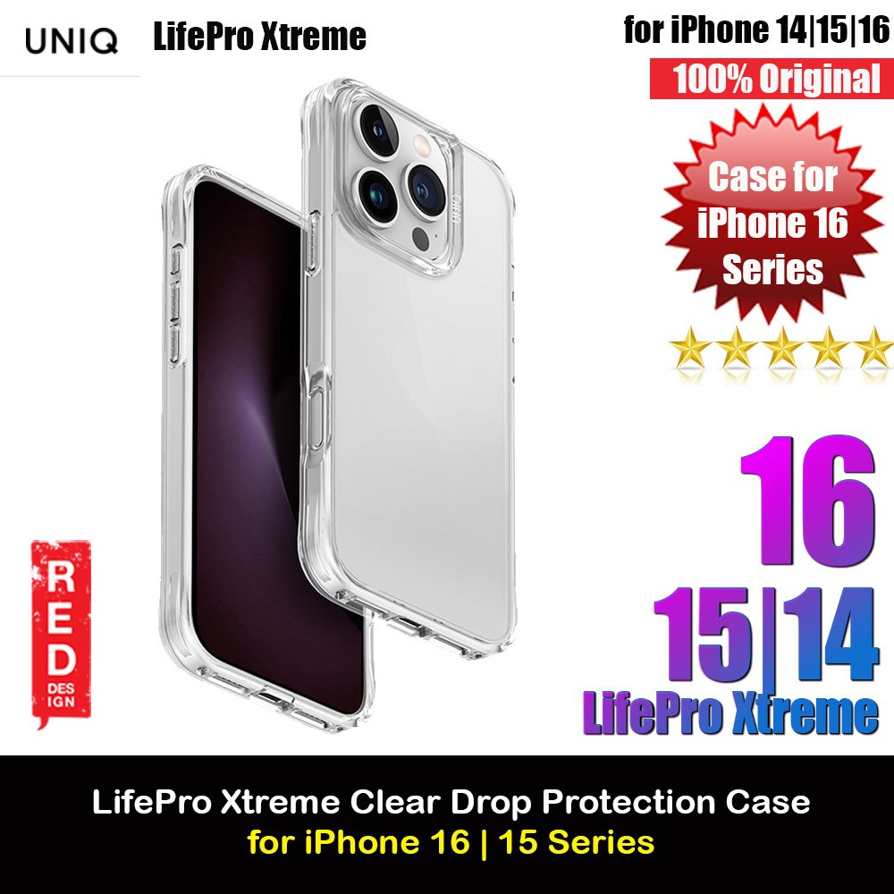 Uniq Phone 16 Pro Max 16 Pro 15 Pro Max 14 Pro Max LifePro Xtreme Slim Drop Protection Case Casing
