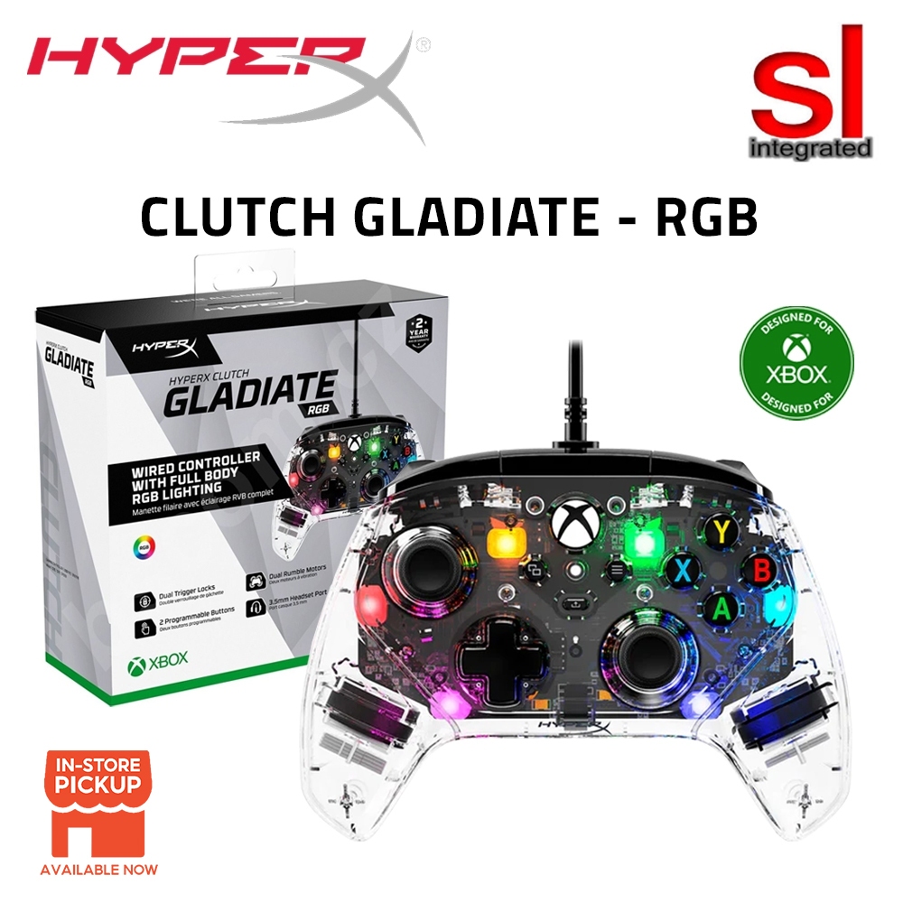 คอนโทรลเลอร์เล่นเกมแบบมีสาย HyperX Clutch Gladiate RGB - Xbox (7D6H2AA)