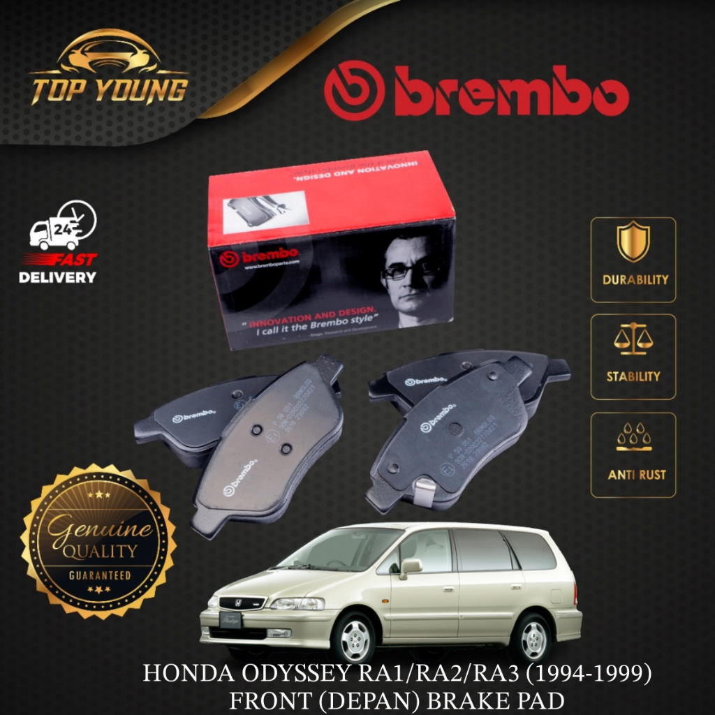 BREMBO HONDA ODYSSEY RA1 / RA2 / RA3 [1994~1999] ผ้าเบรคหน้า ของแท้ 100% จากอิตาลี