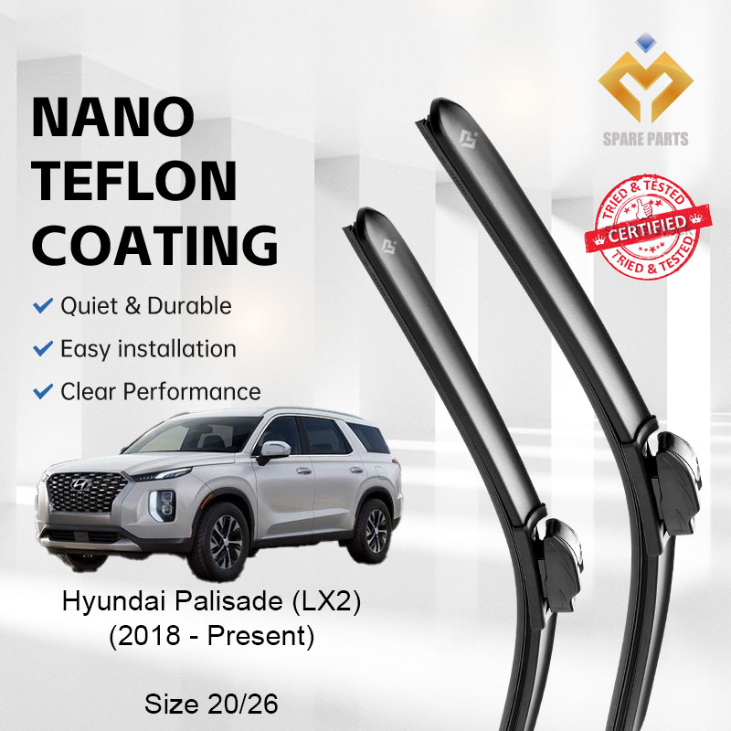 Hyundai Palisade LX2 2018-ปัจจุบันคุณภาพระดับพรีเมียม Japan Tech Car Wiper 1 ชุด 20"+26" U Hook-รวม