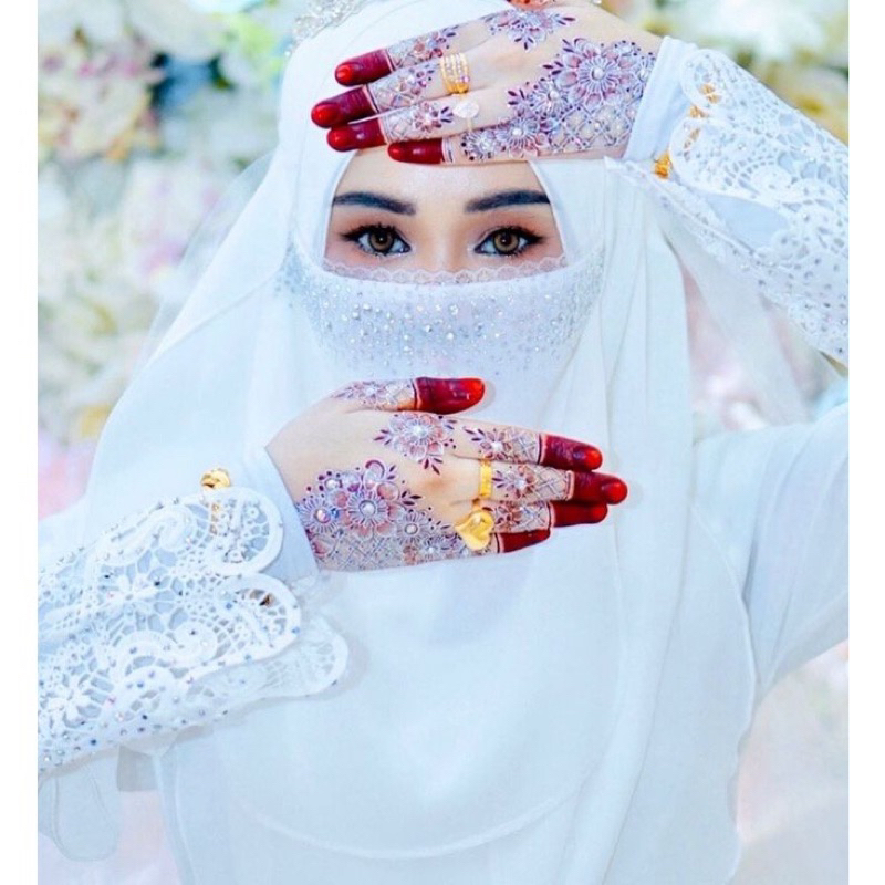️24 HOURS LOCAL SHIP ️[FREE DIAMONDS] EXCLUSIVE DESIGN Sticker Inai Putih Merah White Red Henna Stic