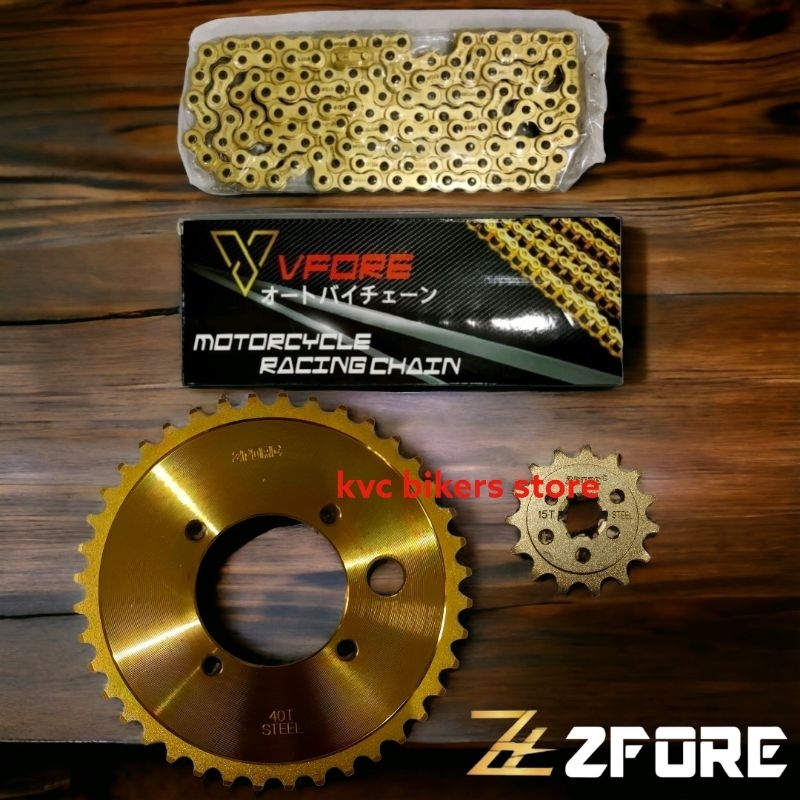 VFORE 415 SpROCKET SET LC135/RXZ/Y125Z/Y15ZR Y16ZR 4HOLE (LUBANG) SPROCKET HUB