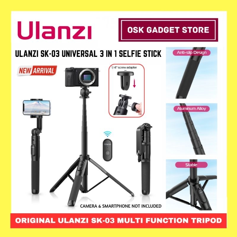 Ulanzi SK-03 SK03 Universal 3 In 1 Selfie Stick เหมาะสําหรับสมาร์ทโฟนและกล้อง Ulanzi Product