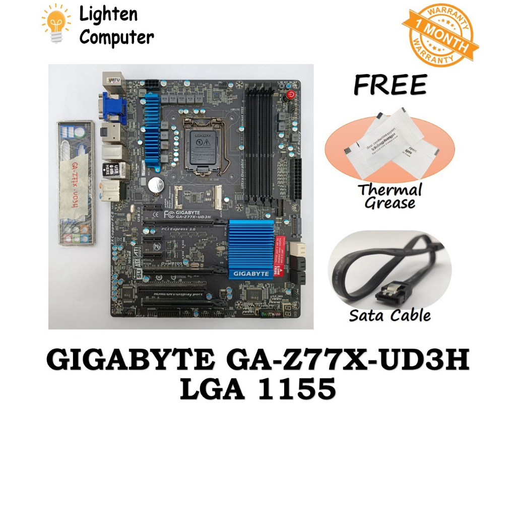 เมนบอร์ด Gigabyte Z77X-UD3H | Z77 | รองรับ CPU Intel รุ่นที่ 3 | เอทีเอ็กซ์ | LGA 1155 - มือสอง